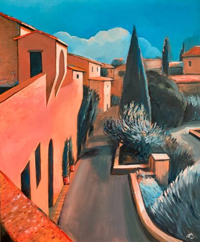 Turquoise & Terracotta - Silent Passage - a Paint Artowrk by Veronika  Ryndina